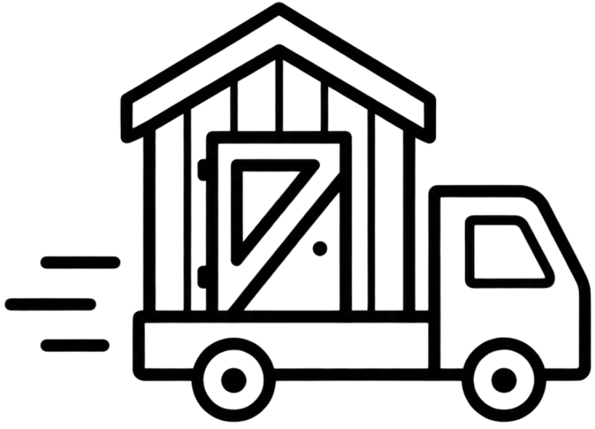 Wooden shed delivery